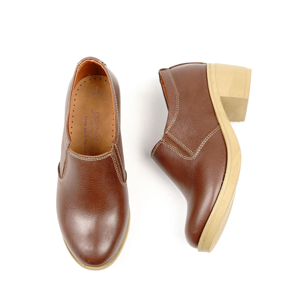 Code 307 Women's shoes with natural leather heels - Jessica
