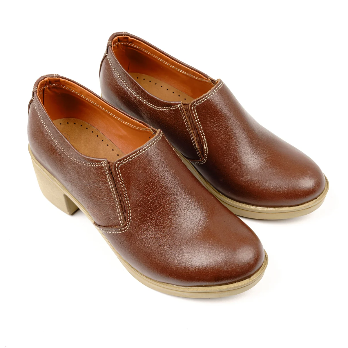 Code 307 Women's shoes with natural leather heels