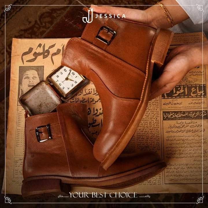 كود537 هاف بوت حريمى جلد طبيعى - صورة حقيقية - جيسيكا